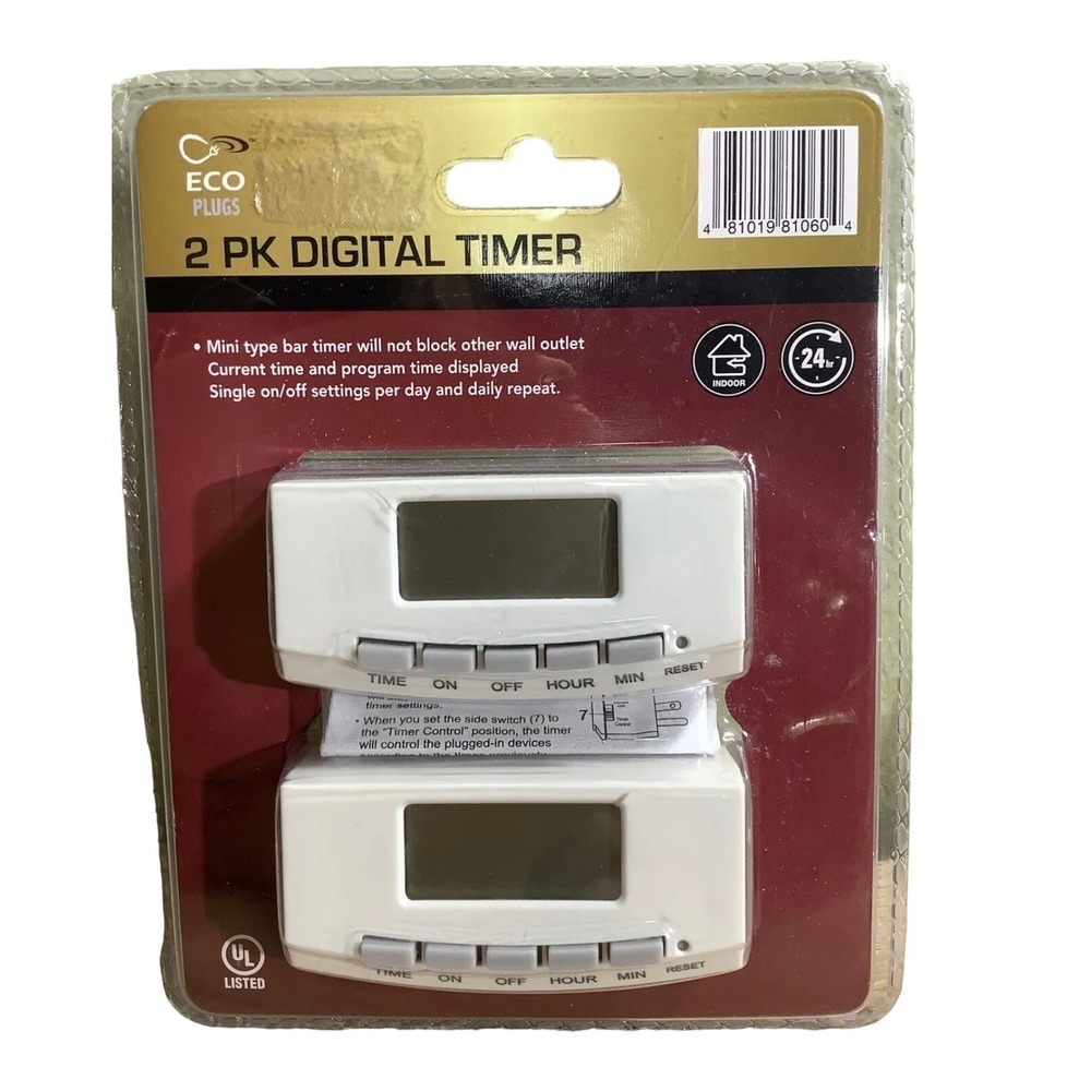2 Pack - Digital Wall Plug, Programmable Timers‎